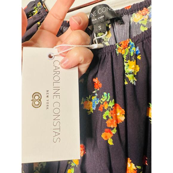 NWT Caroline Constas Black Floral Calla Off The Shoulder Mini Dress Size Small - Picture 13 of 16